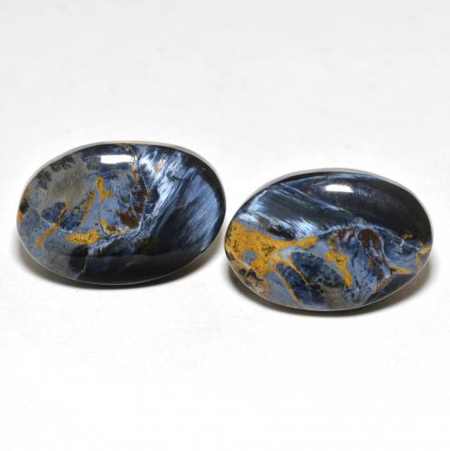 Gemas de pietersita multicolor natural de 12,73 ct, corte óvalo, opaco