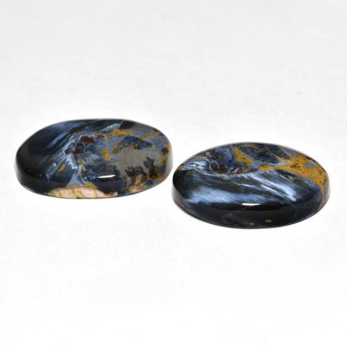 Gemas de pietersita multicolor natural de 12,73 ct, corte óvalo, opaco