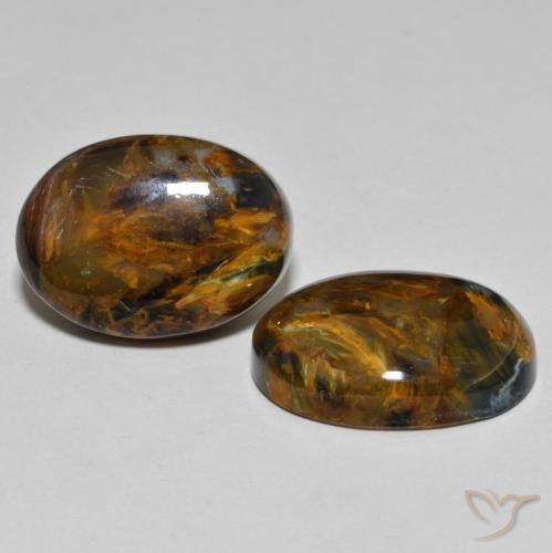 Gemas de Pietersita Multicolor natural de 20.08 ct, Ovalada, Opaco