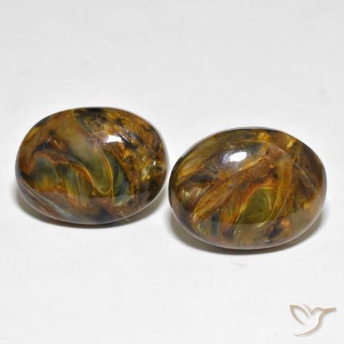 16.92ctw Natural Multicolor Pietersita, Ovalada, Opaco