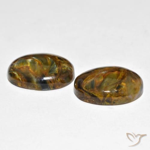 Gemas de Pietersita Multicolor natural de 16.92 ct, Ovalada, Opaco