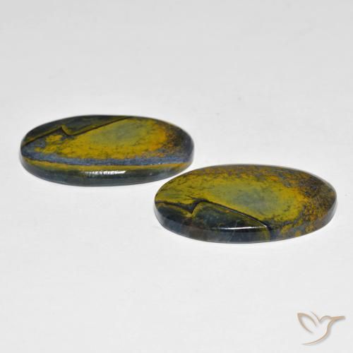 Gemas de Pietersita Multicolor natural de 24.26 ct, Ovalada, Opaco