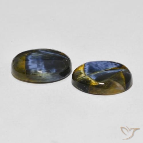 Gemas de Pietersita Multicolor natural de 10.15 ct, Ovalada, Opaco