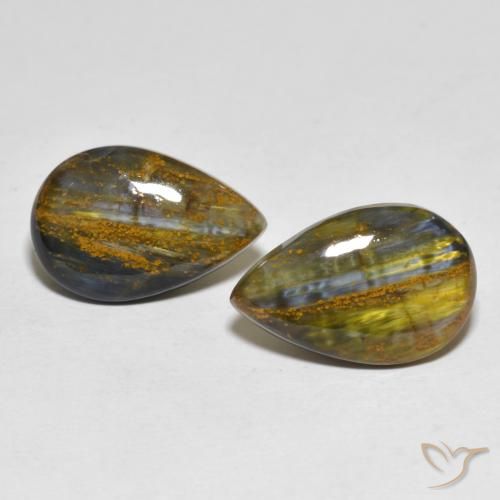 10.97ctw Natural Multicolor Pietersita, En forma de pera, Opaco