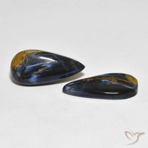 Gemas de Pietersita Multicolor natural de 10.94 ct, En forma de pera, Opaco