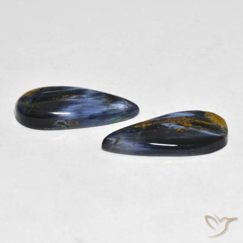 Gemas de Pietersita Multicolor natural de 10.94 ct, En forma de pera, Opaco