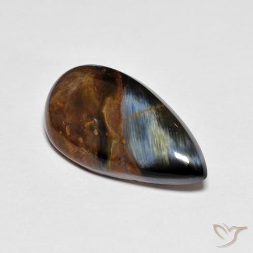 5.13ct Natural Multicolor Pietersita, En forma de pera, Opaco