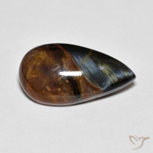 Pietersita Multicolor natural de 5.13 ct, En forma de pera, Opaco