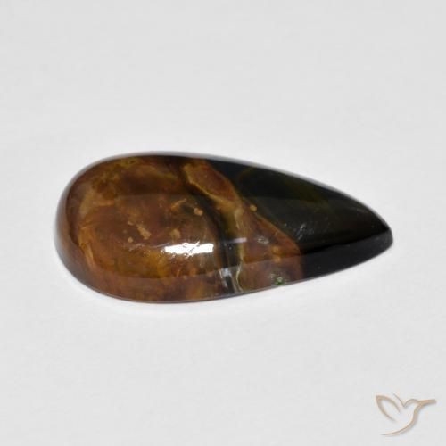 Pietersita Multicolor natural de 5.13 ct, En forma de pera, Opaco