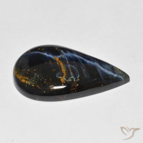 Pietersita Multicolor natural de 5.93 ct, En forma de pera, Opaco
