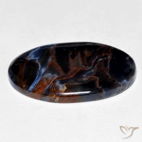 Pietersita Multicolor natural de 12.96 ct, Ovalada, Opaco