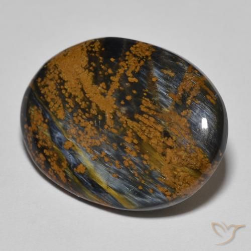 Pietersita Multicolor natural de 11.82 ct, Ovalada, Opaco