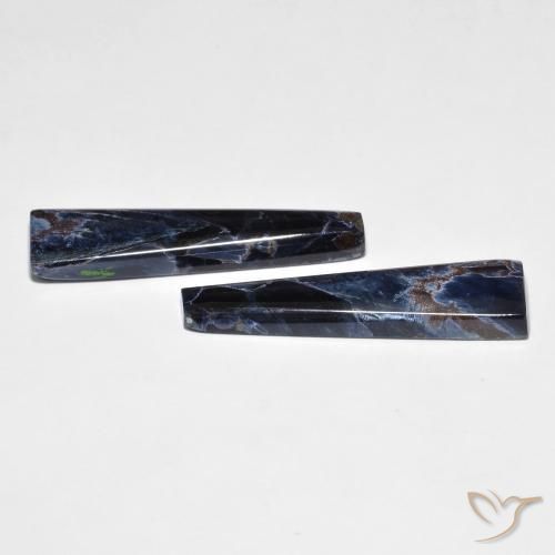 Gemas de Pietersita Multicolor natural de 15.30 ct, Corte Baguette, Opaco