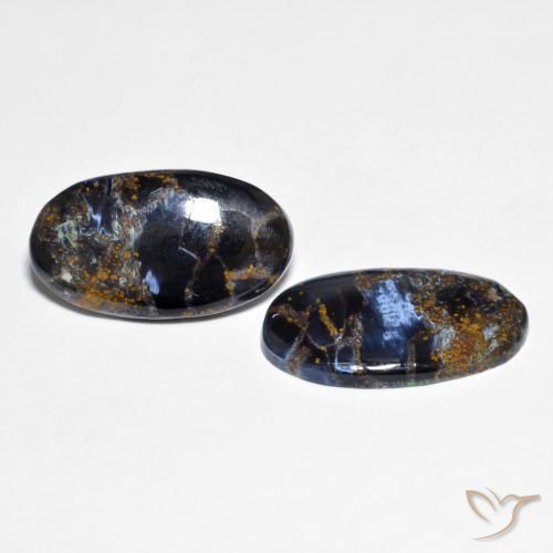 Gemas de Pietersita Multicolor natural de 12.19 ct, Ovalada, Opaco