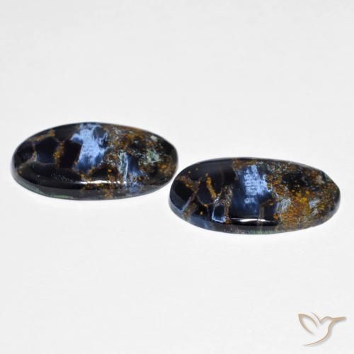 Gemas de Pietersita Multicolor natural de 12.19 ct, Ovalada, Opaco