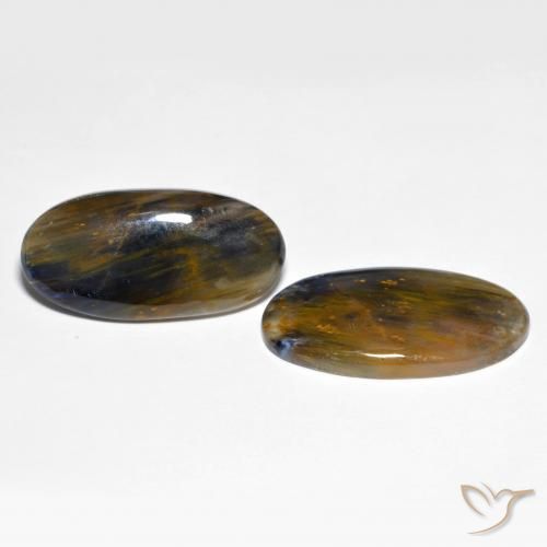 Gemas de Pietersita Multicolor natural de 22.72 ct, Ovalada, Opaco