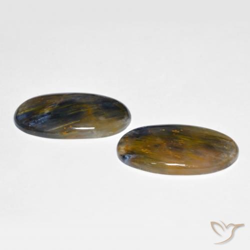 Gemas de Pietersita Multicolor natural de 22.72 ct, Ovalada, Opaco