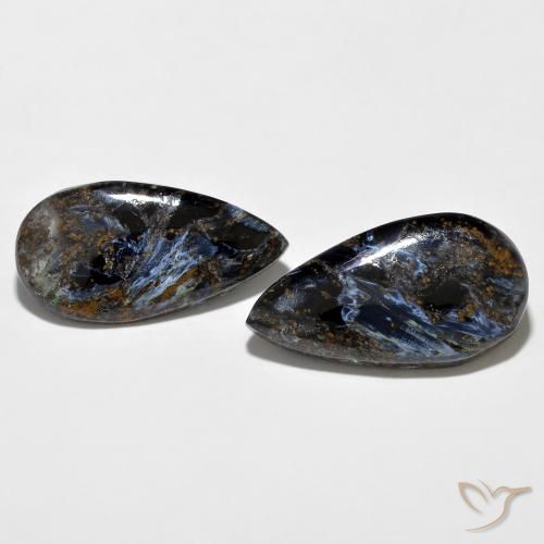 Gemas de Pietersita Multicolor natural de 14.24 ct, En forma de pera, Opaco
