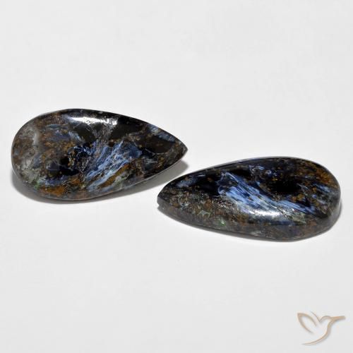 Gemas de Pietersita Multicolor natural de 14.24 ct, En forma de pera, Opaco