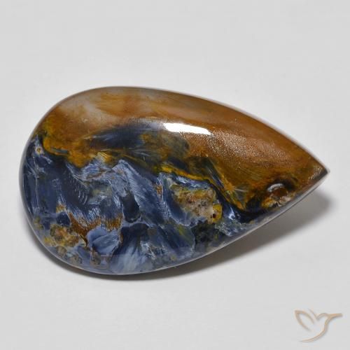 Pietersita Multicolor natural de 12.01 ct, En forma de pera, Opaco