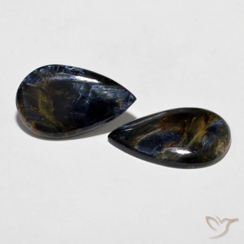 Gemas de Pietersita Multicolor natural de 16.86 ct, En forma de pera, Opaco