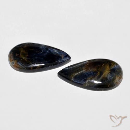 Gemas de Pietersita Multicolor natural de 16.86 ct, En forma de pera, Opaco