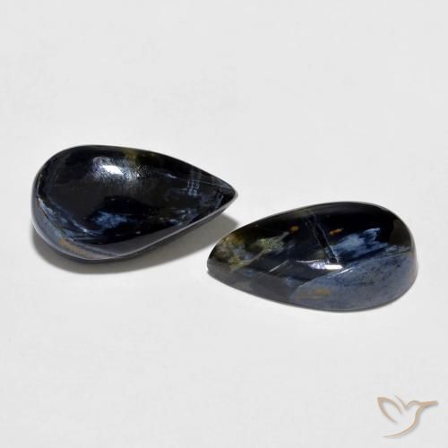 Gemas de Pietersita Multicolor natural de 7.26 ct, En forma de pera, Opaco