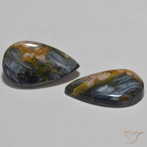 Gemas de Pietersita Multicolor natural de 11.31 ct, En forma de pera, Opaco