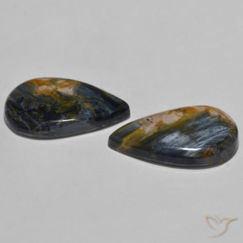 Gemas de Pietersita Multicolor natural de 11.31 ct, En forma de pera, Opaco