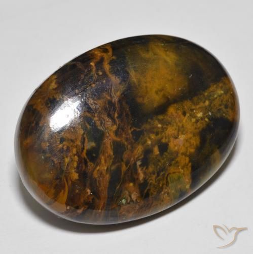 Pietersita Multicolor natural de 35.70 ct, Ovalada, Opaco