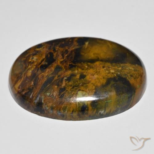 Pietersita Multicolor natural de 35.70 ct, Ovalada, Opaco