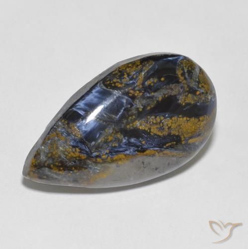 10.55ct Natural Multicolor Pietersita, En forma de pera, Opaco