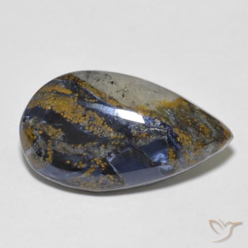 Pietersita Multicolor natural de 10.55 ct, En forma de pera, Opaco
