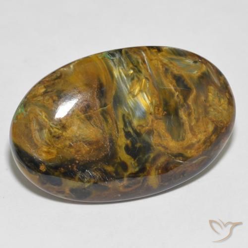 Pietersita Multicolor natural de 22.94 ct, Ovalada, Opaco