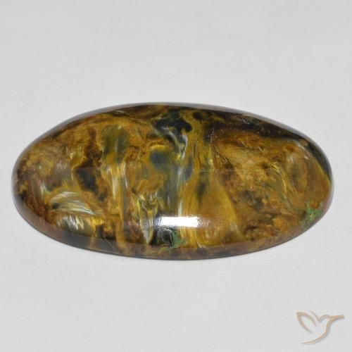 Pietersita Multicolor natural de 22.94 ct, Ovalada, Opaco