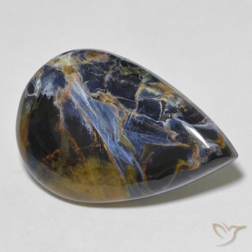 Pietersita Multicolor natural de 18.93 ct, En forma de pera, Opaco
