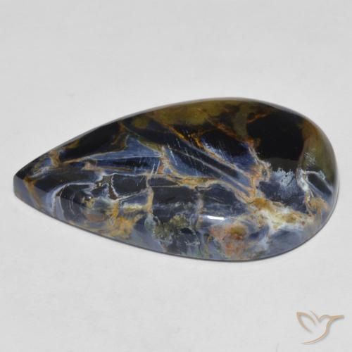 Pietersita Multicolor natural de 18.93 ct, En forma de pera, Opaco