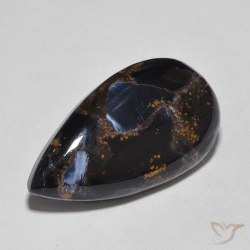 Pietersita Multicolor natural de 11.21 ct, En forma de pera, Opaco