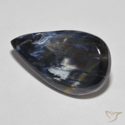 Pietersita Multicolor natural de 8.95 ct, En forma de pera, Opaco