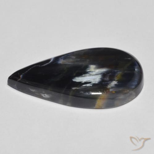 Pietersita Multicolor natural de 8.95 ct, En forma de pera, Opaco
