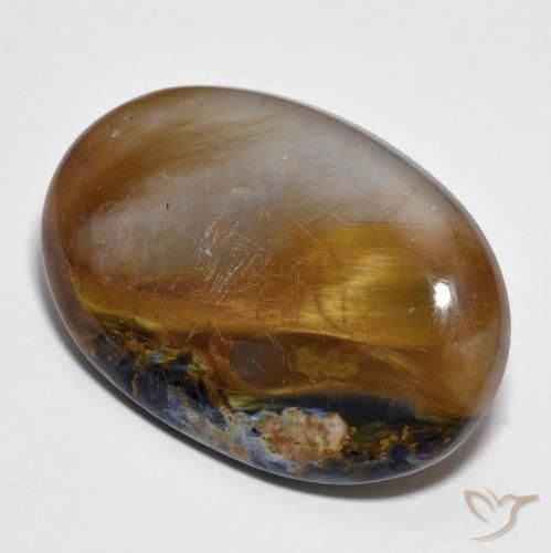 Pietersita Multicolor natural de 20.81 ct, Ovalada, Translúcido