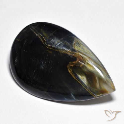 Pietersita Multicolor natural de 27.85 ct, En forma de pera, Opaco