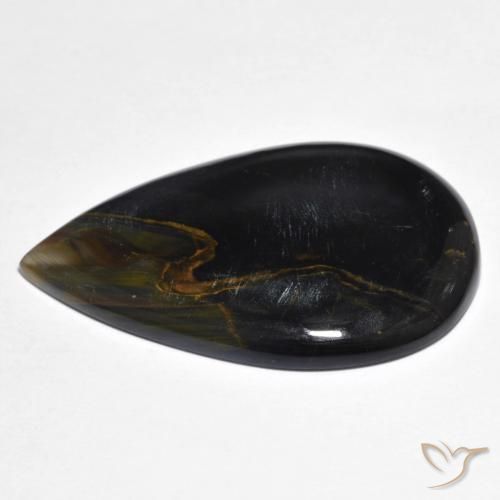 Pietersita Multicolor natural de 27.85 ct, En forma de pera, Opaco