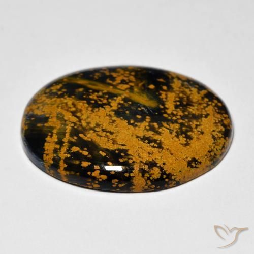 Pietersita Multicolor natural de 13.77 ct, Ovalada, Opaco