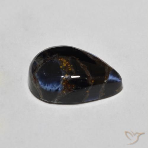 Pietersita Multicolor natural de 4.26 ct, En forma de pera, Opaco