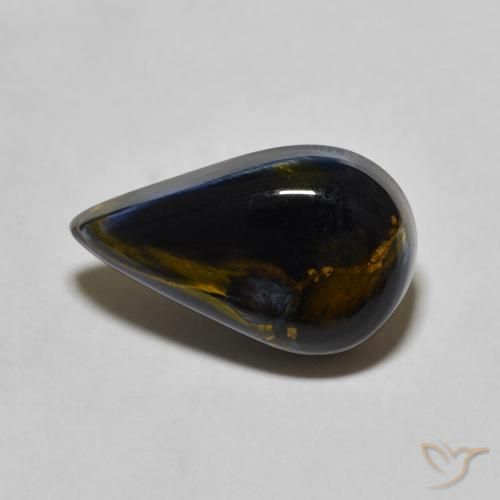 Pietersita Multicolor natural de 3.92 ct, En forma de pera, Opaco