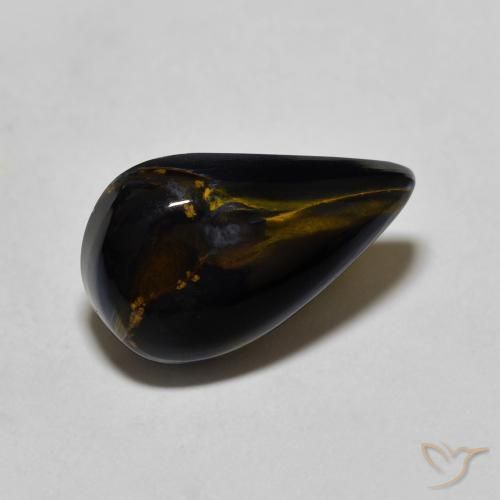 Pietersita Multicolor natural de 3.92 ct, En forma de pera, Opaco