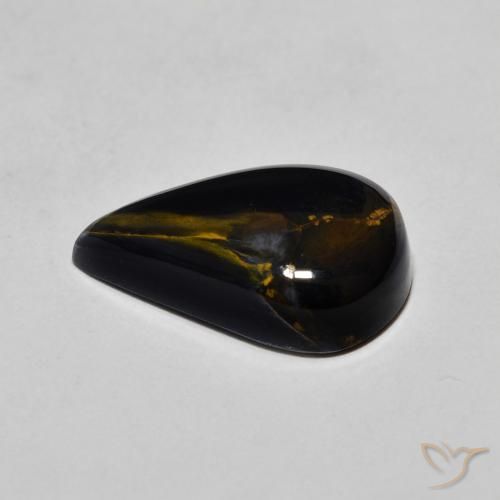 Pietersita Multicolor natural de 3.92 ct, En forma de pera, Opaco
