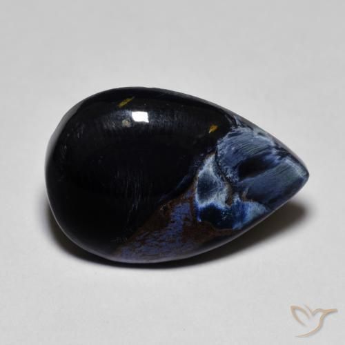 Pietersita Multicolor natural de 7.73 ct, En forma de pera, Opaco