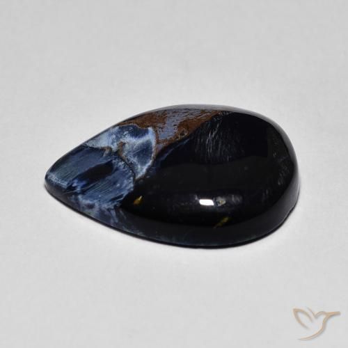 Pietersita Multicolor natural de 7.73 ct, En forma de pera, Opaco